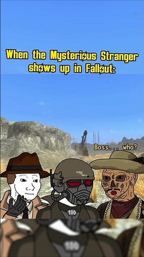 When the Mysterious Stranger shows up in Fallout New Vegas: #fallout #memes #shorts
