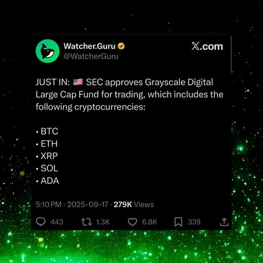 4.2K views · 184 reactions | SEC approves Grayscale Digital Large Cap Fund for trading which includes XRP. #xrp #xrpnews #xrpcommunity #bitcoin #ethereum #solana #ada #crypto #cryptonews | Crypros Crypto | Facebook