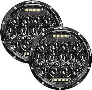 LED Headlights 7 Inch Led Headlight Round H6024 Led Headlight DOT Approved Hi/Lo Beam DRL Compatible With Jeep Wrangler JK JKU TJ LJ CJ Compatible With Chevy,Ford and Mazda Miata etc