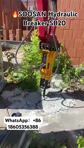 SOOSAN SB20 Hydraulic Breaker at Work 🔨💥 Powerful Concrete Breaking Performance