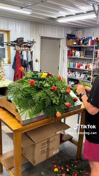 Making a casket spray for my dad. #fyp #florist #sympathy #funeralflorist #casketspray