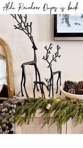 It’s back! ALDI viral Reindeer dupes is back in stock 11/8! I can’t believe how similar they look to the popular Pottery Barn Sculpted Reindeers! The set of two is $29.95 and the large one is $29.95. It’s such a good deal! Hurry before it sells out 🔥 Save this post for more Holiday Inspirations✨ . . . . #christmasinspo #christmashomedecor #affordablehomedecor #christmas #christmasdecor #homedecoronabudget #dupe #dupealert #aldifinds #aldi #potterybarn #potterybarndupe #reindeer #lookforless | S