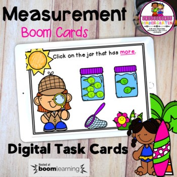 Task Cards Kindergarten Math Center Measurement Digital Resource