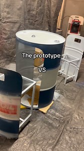 The prototype vs final product. #prototype #project #oilbarrel #handmade #GarageDesign #diy #diyprojects | GarageDesign