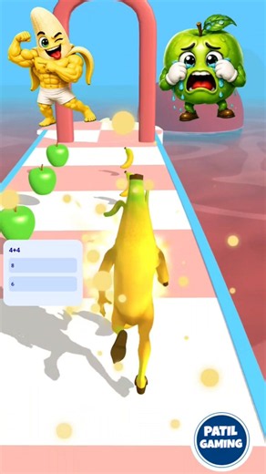 BANANA 🍌 vs APPLE 🍏 RUN GAME 🎮 PLAYING 💪 #shortsfunny #gaming #gameplay #funny #games