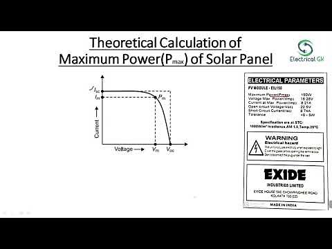 Theoretical Calculation of open circuit voltage,short circuit Current,Maximum Power