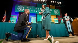 Wilmington University graduate surprised with on-stage proposal