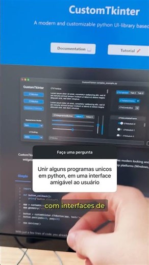 Criando interfaces bonitas no Python | #shorts