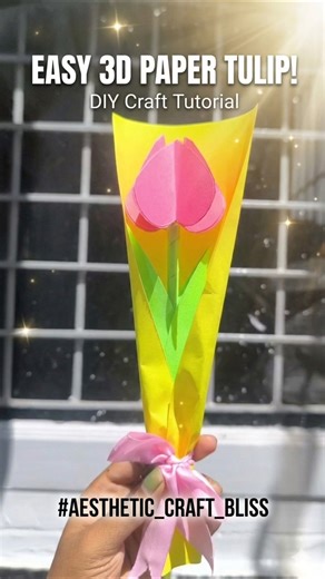 DIY Paper Tulip 🌷#viral #diy #homemadepapercraft #flowers #tulip #easycraft #fyp #youtubeshorts