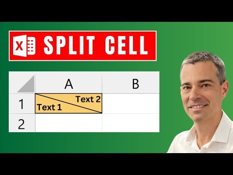 How to SPLIT an Excel Cell into TWO PARTS Diagonally (Lesson #31 of 50)