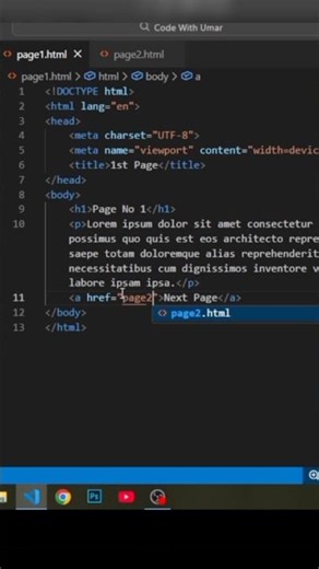 go to other page using html and css