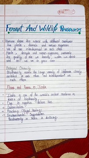 NCERT class-10 geography Ch-2 Forest and Wildlife Resources Notes#class10 #sst #ncert #cbse #shorts