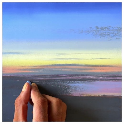 32K views · 698 reactions | Early morning landscape drawing with oil pastels | Morning Drizzle | Facebook