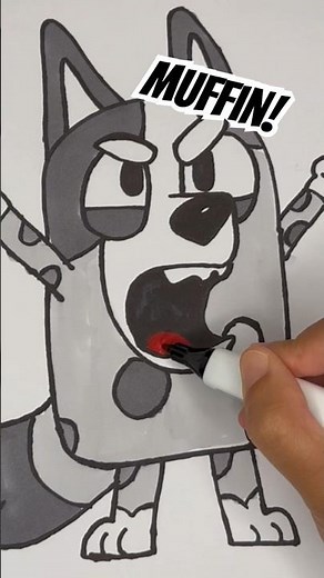 How to draw Muffin From Bluey! ANGRY! 😡 #howtodraw #bluey