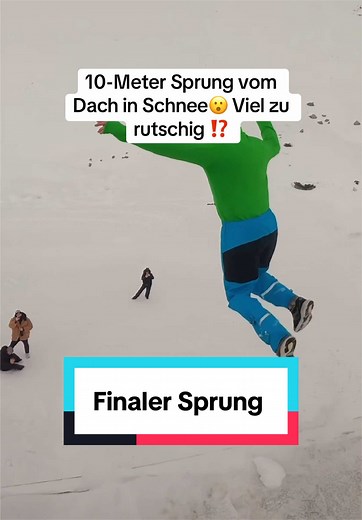 Zu rutschig um zu springen!? 10 Meter Sprung in Schnee. #freerunningschlappen #sprung #dwayne #schnee