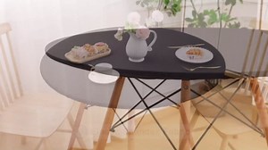 Round Spandex Table Cloth, Elastic Fitted Waterproof Tablecloths for 18"-24" Tables, Stretch Washable Picnic Table Cover for Camping, Dining, Indoor and Outdoor, Navy