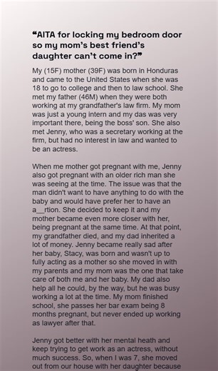 32K views · 32 reactions | AITA  for locking my bedroom  door so my mom's best  friend's daughter  can't  come in? | Reddit Story Clubhouse Miss | Facebook