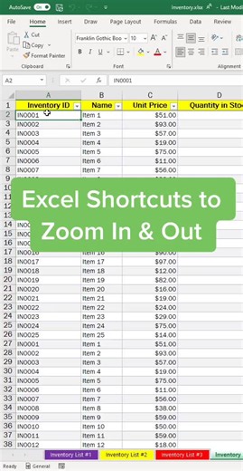Shortcut to zoom in and out in Excel 📊 #Excelpro #learnexcel #spreadsheet #exceltips #officetips #techtips #edutok #MicrosoftExcel