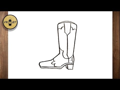 How to draw cowboy boots step by step easy