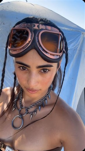 Katherinne Rodriguez on Instagram: "Very presentable for the interview, would you hire me? ❤️‍🔥 . . . . . #inspo #burningman #outfit #dusty #sandstorm"