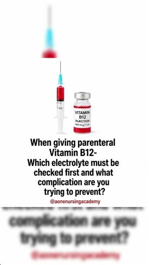 Comment Your Answer: Which Electrolyte Should Be Checked Before Vitamin B12 Injection? #tips #viral