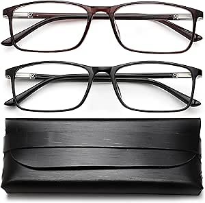 YTDBNS Reading Glasses for Men and Women, Blue Light Blocking Readers, Classic Rectangular Computer Glasses