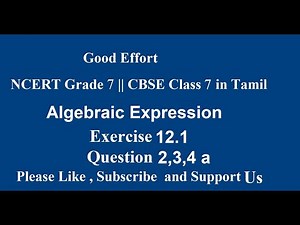 NCERT Grade 7 || CBSE Class 7 - Algebraic Expression Exercise 12.1 - Question 2,3,4 a in Tamil