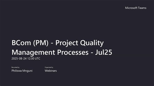 BCom (PM) - Project Quality Management Processes - Jul25-20250824