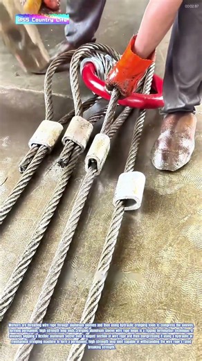 Wire to Loop: How a Worker Forms Steel Wire Rope Eyes with Aluminum Ferrules