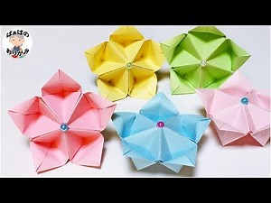 [Origami] Easy! Cute flower [Audio commentary included] / Grandma's origami
