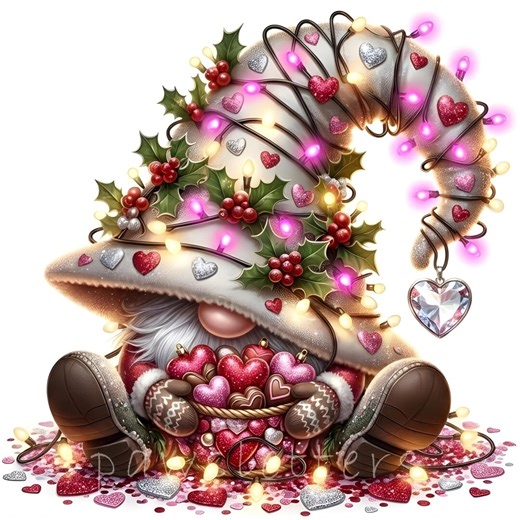 Trendy Valentine Gnome Clipart: Love Gift Graphics (digital Download - 10 Jpgs) - Etsy