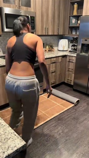 Choose a runner rug instead of a mat set to elevate your kitchen decor