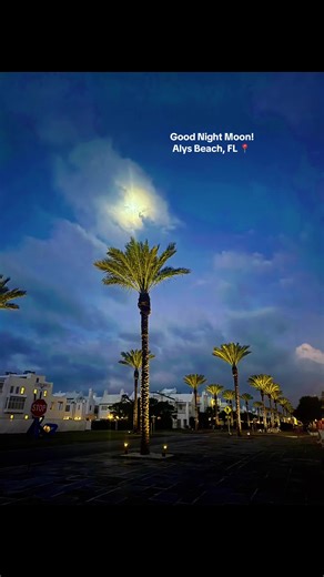 Good night from Alys Beach, FL. #moon #fullmoon #night #iykyk #traveltok