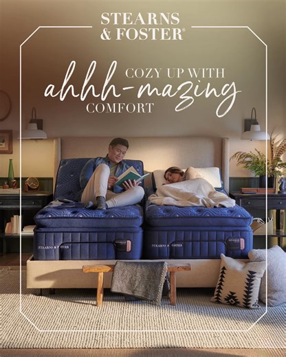 There's cozy, and then there's Stearns & Foster® cozy. Snuggle up on layers of handstitched luxury to make this sweater weather season the comfiest. Shop the collection at Ivan Smith Furniture today! | Ivan Smith Furniture | Facebook