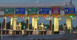 Timelapse of cars going through the tollway in Houston, Texas