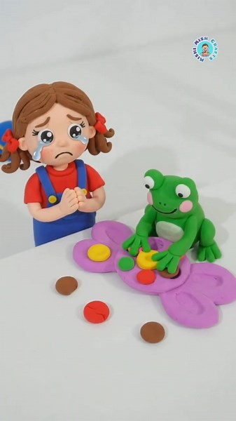How to Make a Clay Miniature DIY 🐸✨ | Cute Girl & Frog Craft