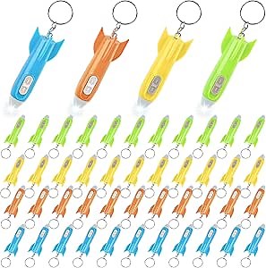 160 PCS Helicopter Mini Flashlight Keychain, Rocket LED Flashlight, Mini Flashlights In Bulk, Colorful LED Flashlight, Small Flashlights for Kids, Mini LED Flashlight Keychain, Astronaut Party Favors