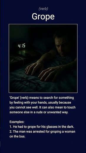 English word 'grope' verb B2