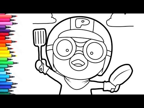 Pororo with a Pan Drawing, Painting & Colouring for Kids and Toddlers_ Kids Art | Pororo