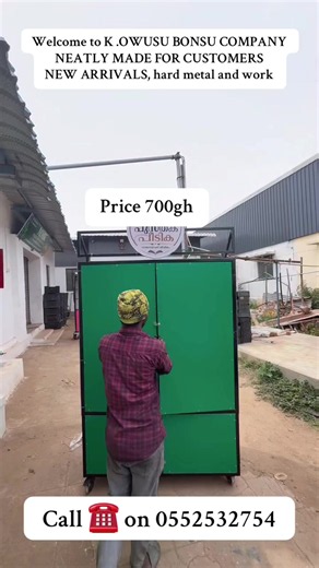 #creatorsearchinsights Welcome to K .OWUSU BONSU COMPANY NEATLY MADE FOR CUSTOMERS NEW ARRIVALS, hard metal and work #creatorsearchinsights #kiosk #green #foldable #waterproof #architecture #foryoupage #hardwork #luxury #solar