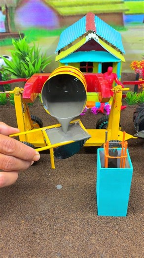 DIY Mini Tractor with Concrete Pillar Machine | Creative Mini Engineerin |#youtube #youtubeshorts