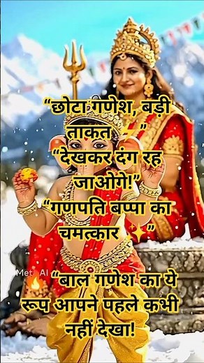 ⚡ “गणपति बप्पा का बचपन भी था इतना शक्तिशाली 😍”#bhakti #trending #feed #viral #balganesh