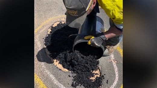 21K views · 83 reactions | One man + one bucket = one less pothole! (And in less than 10 minutes!!) The coldmix stays pliable until compacted making it super user friendly. Imagine if every shire ute carried buckets on the back- potholes would become a thing of the past on our local roads. Available in bulka bags and truck loads also! Tag your state member and let's get our roads carworthy again! | Pothole Solutions | Facebook