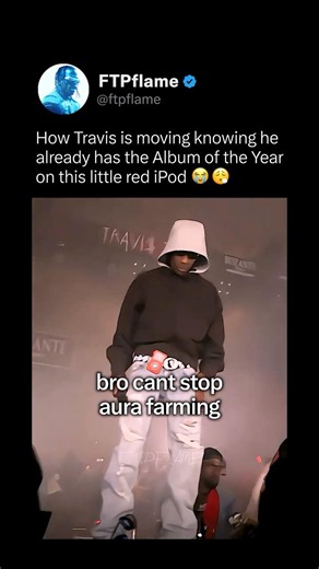 Travis knows he's got AOTY on that iPod 🤣🙏