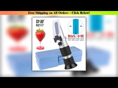 RZ Refractometer Sugar Meter 090 Brix RHB90ATC Handheld Brewing Auto Refractometer Fruit Sauce Mete