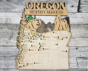 Oregon State Parks Map, State Parks Marker, Personalized Oregon State Park Travel Map, Home Decor, Gift Travelers Hikers, Bucket List - Etsy