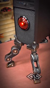 1.3K views · 49 reactions | Our friend Kimani @vanstraytech was asking about our articulated robot computer stand he saw in our desk build videos. Thought we would repost it so he could check it out. What do you think about this design? Cool? Needs work? 路‍♂️ Designed in @adskfusion Created using our @avidcnc Painted using @liquitexofficial paint and ink. #viralvídeos #viralreels #creativity #robots #robot #cncwood #artwork #creative #cncwoodworking | petesquared23 | Facebook