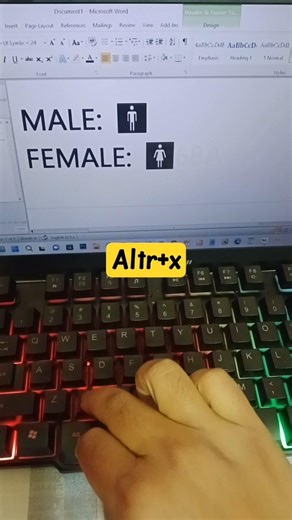 Male female ma word symbol Shortcut #computer #shortvideo #screencapture #technologia