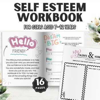 Christian Self-Esteem Workbook for Girls, Faith-Based Guided Journal for Teens