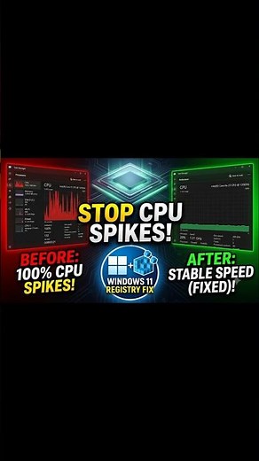 Stop CPU Spikes Permanently in Windows 11 (Registry Fix)